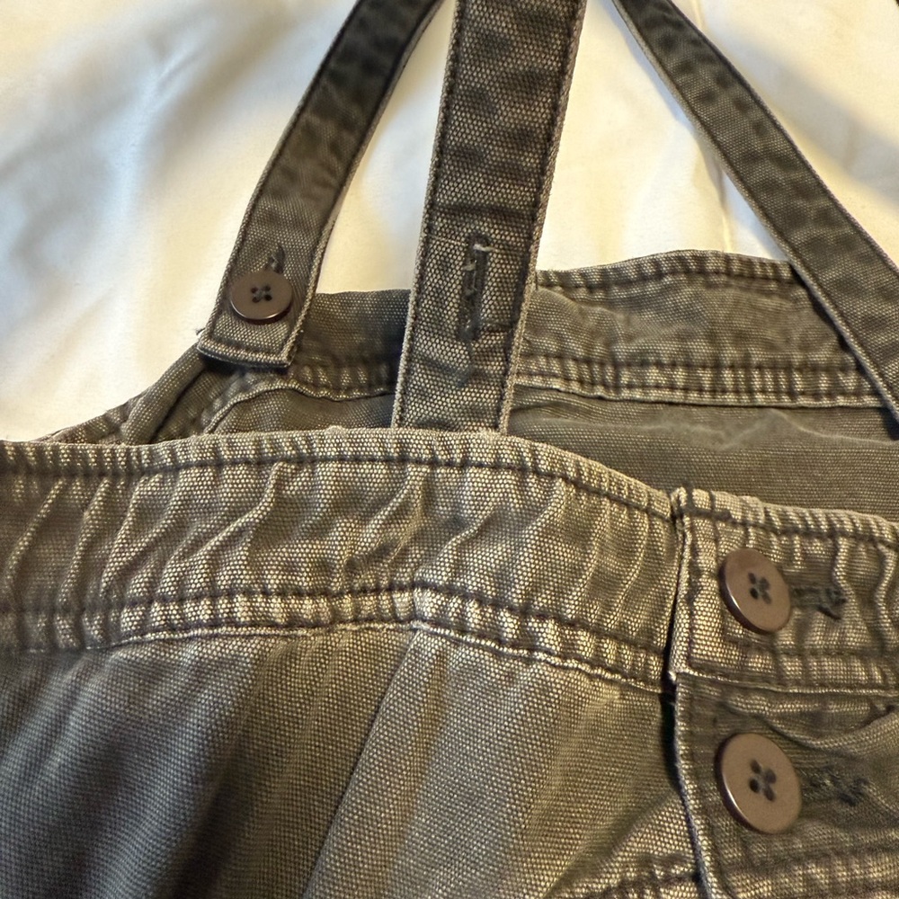 Free People Washed Charcoal Cargo Overalls - Picture 7 of 11